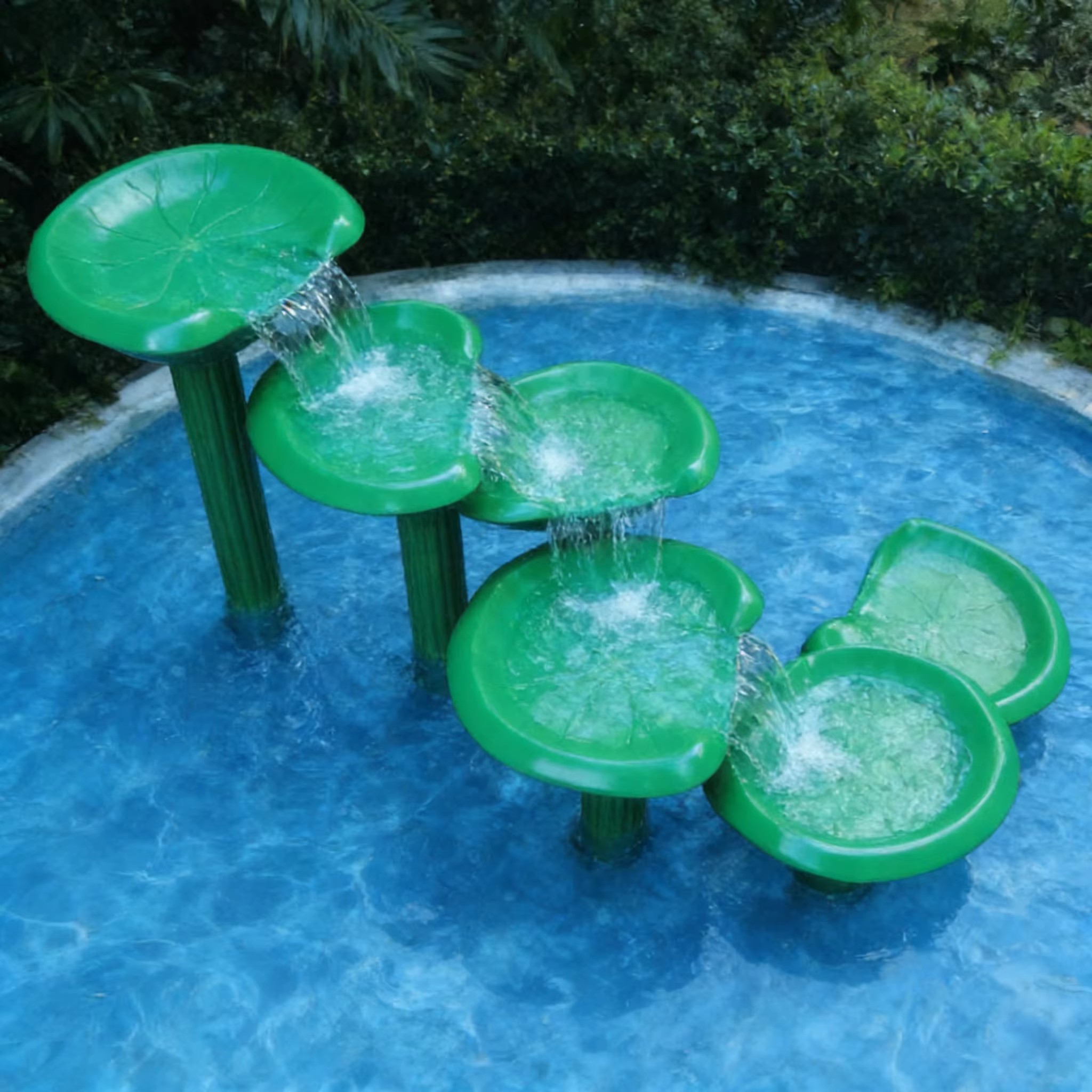 Đài phun nước hình lá sen composite cho sân chơi nước trẻ em - hình 4