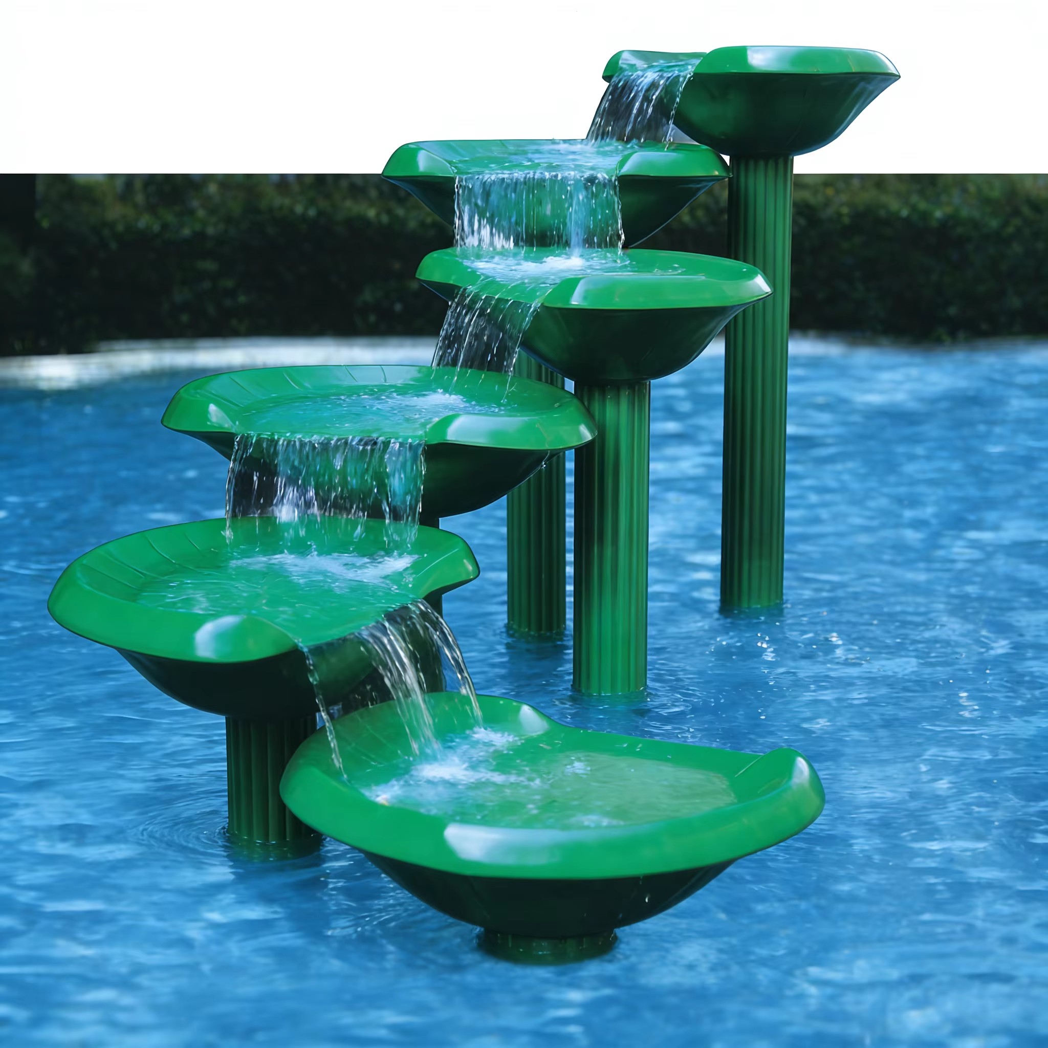 Đài phun nước hình lá sen composite cho sân chơi nước trẻ em - hình 6