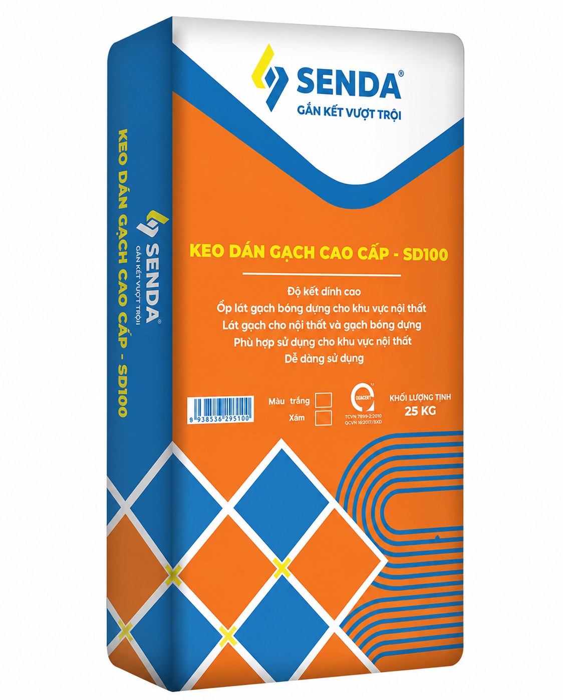 Keo Dán Gạch Senda SD100 25kg – Cao Cấp, Kết Dính Mạnh, Chống Ẩm