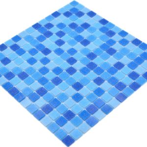 Gạch Mosaic Thủy Tinh Hồ Bơi Chuyển Sắc Xanh (Loang Màu)