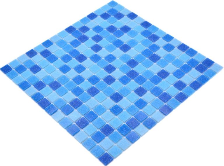 Gạch Mosaic Thủy Tinh Hồ Bơi Chuyển Sắc Xanh (Loang Màu)