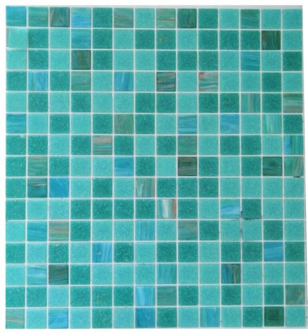 Gạch Mosaic Thủy Tinh Hồ Bơi Chuyển Sắc Xanh (Loang Màu)