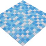 Gạch Mosaic Thủy Tinh Hồ Bơi Chuyển Sắc Xanh (Loang Màu) - Bộ 10 Vỉ