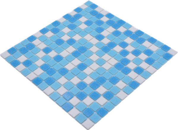 Gạch Mosaic Thủy Tinh Hồ Bơi Chuyển Sắc Xanh (Loang Màu) - Bộ 10 Vỉ
