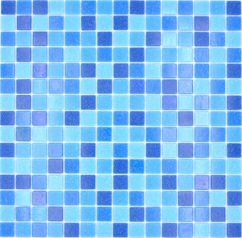 Gạch Mosaic Thủy Tinh Hồ Bơi Chuyển Sắc Xanh (Loang Màu) - Bộ 10 Vỉ - hình 2