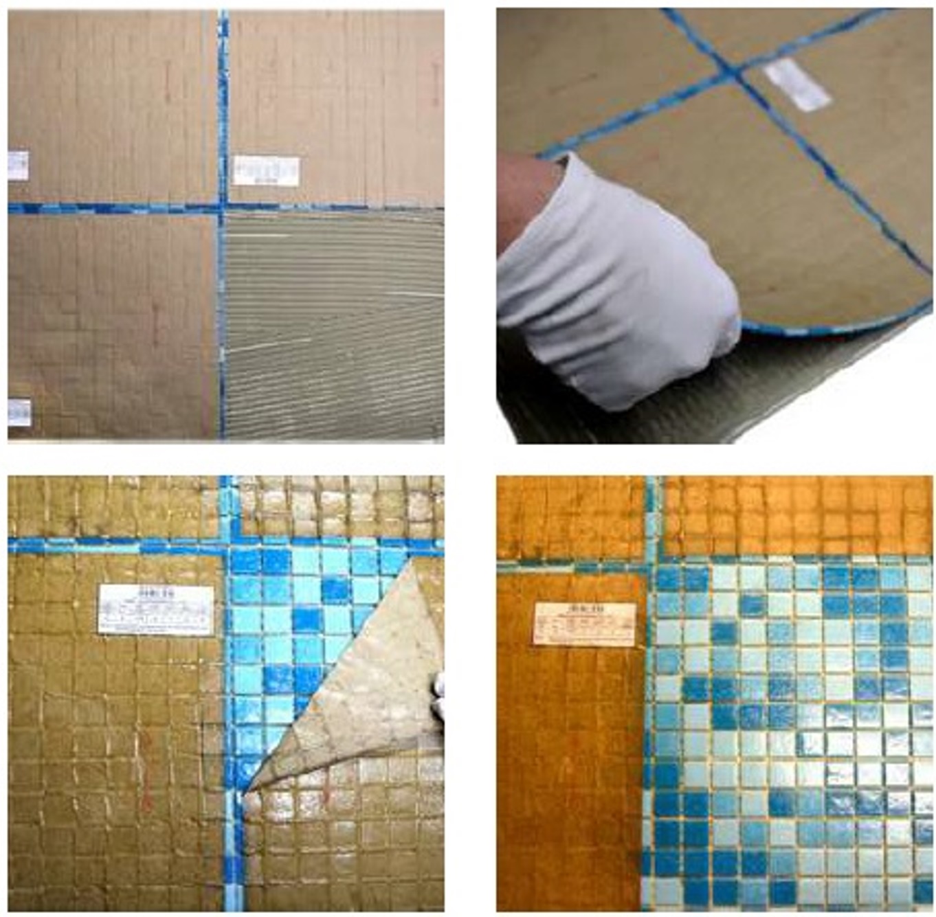 Gạch Mosaic Thủy Tinh Hồ Bơi Phối Xanh Xanh Dương Bóng - Bộ 10 Vỉ - hình 3