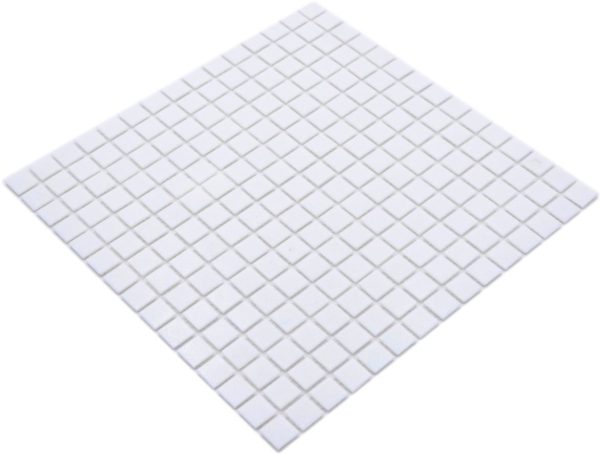 Gạch Mosaic Thủy Tinh Hồ Bơi Trắng Bóng - Bộ 10 Vỉ