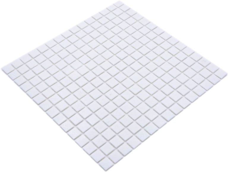 Gạch Mosaic Thủy Tinh Hồ Bơi Trắng Tinh Trắng