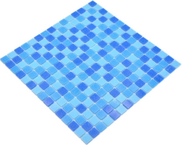 Gạch Mosaic Thủy Tinh Hồ Bơi Xanh Băng Xanh Dương