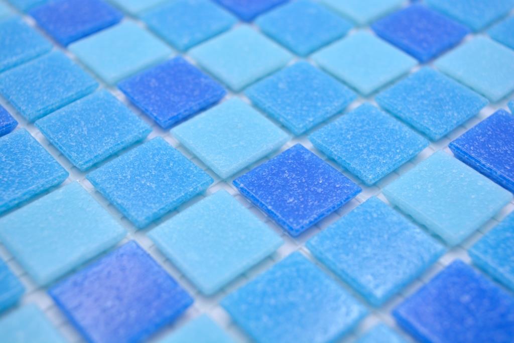 Gạch Mosaic Thủy Tinh Hồ Bơi Xanh Băng Xanh Dương - Bộ 10 Vỉ - hình 1