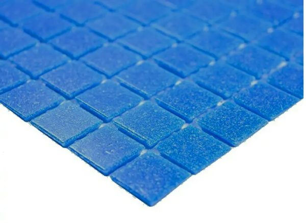 Gạch Mosaic Thủy Tinh Hồ Bơi Xanh Cobalt Xanh Dương Bóng - Bộ 10 Vỉ