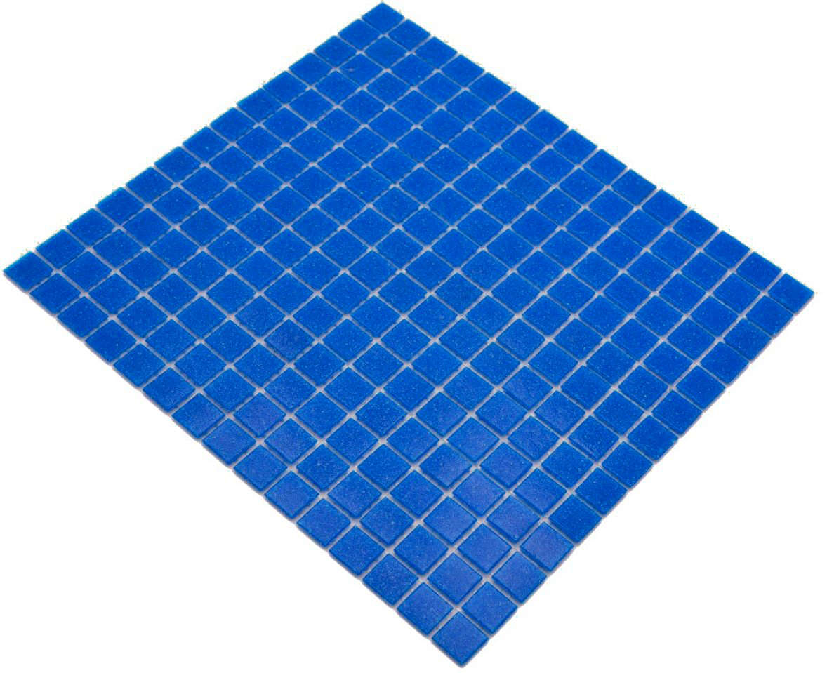 Gạch Mosaic Thủy Tinh Hồ Bơi Xanh Dương Đậm Xanh Dương Bóng - Bộ 10 Vỉ