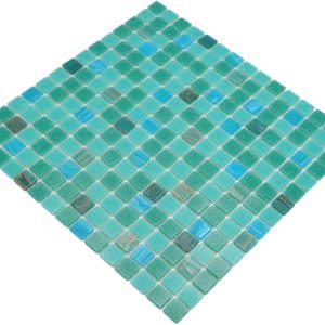 Gạch Mosaic Thủy Tinh Hồ Bơi Xanh Ngọc Phối Xanh Ngọc Bóng – Bộ 10 Vỉ