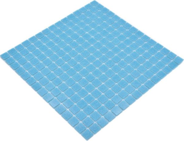 Gạch Mosaic Thủy Tinh Hồ Bơi Xanh Ngọc Xanh Dương Bóng - Bộ 10 Vỉ