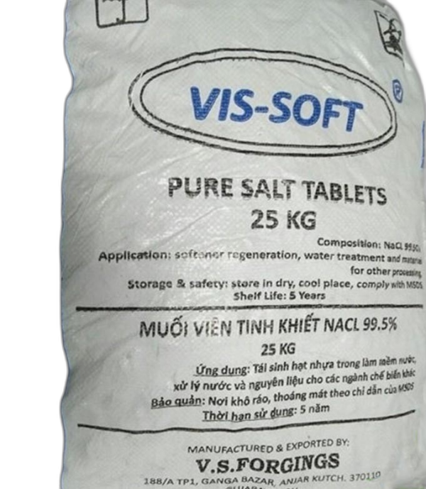 Muối Viên Vissoft NaCl 99,9% Dạng Hạt – Muối Hồ Bơi Cao Cấp